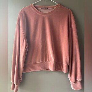 Zara size small long sleeve fleece blush color, long sleeve
